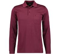 RAGMAN Regular Fit Longsleeve Poloshirt terra rot, Einfarbig