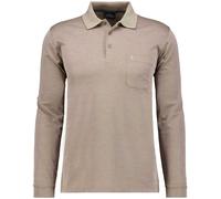 RAGMAN - Softknit-Polo mit Brusttasche, Langarm beige-melange - Gr. - XL