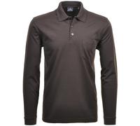 RAGMAN - Softknit-Polo mit Brusttasche, Langarm mokka - Gr. - XL