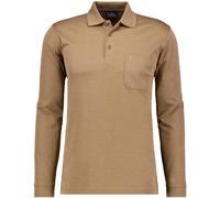 RAGMAN - Softknit-Polo mit Brusttasche, Langarm zimt - Gr. - L