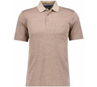 RAGMAN - Softknit-Polo space dye taupe-grau mouliniert - Gr. - XL
