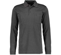 RAGMAN Modern Fit Longsleeve Poloshirt grau, Meliert