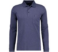 RAGMAN Softknit Regular Fit Longsleeve Poloshirt marine, Jacquardmuster