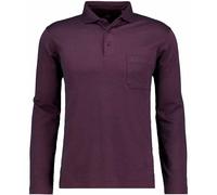 Ragman - Softknit-Poloshirt Jacquard, Velvet Touch beere - Gr. - L
