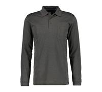 RAGMAN Softknit Regular Fit Longsleeve Poloshirt grau, Gemustert