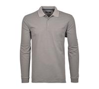 Ragman Herren Poloshirt Softknit Regular Fit Longsleeve silbergrau gemustert Gr. L