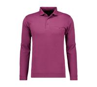 RAGMAN Softknit Regular Fit Longsleeve Poloshirt violett, Einfarbig