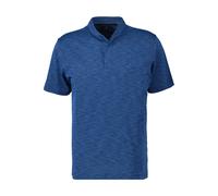 RAGMAN - Softknitpolo mit Stehkragen und Flammdesign blau-melange - Gr. - 3XL