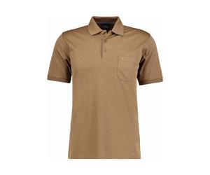 RAGMAN Softknit Regular Fit Poloshirt Kurzarm braun