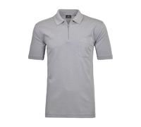 RAGMAN Softknit Regular Fit Poloshirt Kurzarm silbergrau