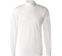 RAGMAN Herren Stehkragen-Pullover - Langarm Basic Stehkragen Regular, Single Jersey, einfarbig, weiß, S Weiß