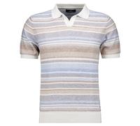 Strick-Pullover Kurzarm, Resortkragen hellblau gesteift - Gr. - L