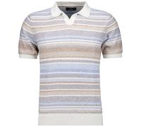 RAGMAN - Strick-Pullover Kurzarm, Resortkragen hellblau gesteift - Gr. - XL