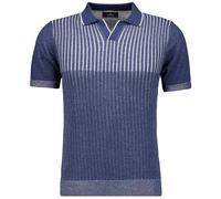 RAGMAN - Strick-Pullover Kurzarm, Resortkragen nachtblau - Gr. - M