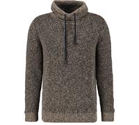 RAGMAN - Strick-Pullover mit Maseltov-Kragen taupe-grau mouliniert - Gr. - L