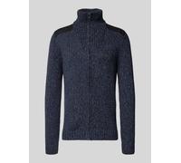 RAGMAN Strickjacke mit gerippten Abschlüssen in Marine, Größe L