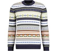 RAGMAN - Strickpullover Jacquard, Baumwolle/Kaschmir Dunkelblau - Gr. - M