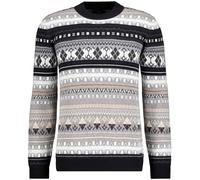 RAGMAN - Strickpullover Jacquard, Baumwolle/Kaschmir Schwarz - Gr. - XL