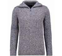 RAGMAN Herren Strickpullover mit Troyer-Kragen Blau-177, XL