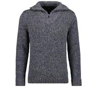 RAGMAN - Tweed-Pullover mit Troyer - Farbe - blau - Größe - XXL