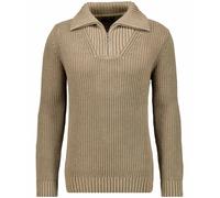 RAGMAN - Strickpullover mit Troyer-Kragen camel - Gr. - 3XL