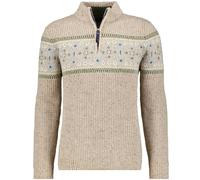RAGMAN - Strickpullover mit Troyer-Kragen, Jacquard Leinen - Gr. - XXL