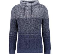 RAGMAN Regular Fit Strickpullover Stehkragenblau, Gestreift