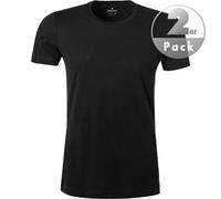 Ragman Herren 2 T-Shirt Doppelpack Bodyfit mit Rundhals, Schwarz, 3XL