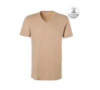 Ragman Herren 2 T-Shirt Doppelpack Bodyfit mit V-Ausschnitt, Light Skin, XL