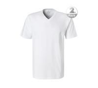 Ragman Herren Doppelpack - 2 T-Shirts Long & Tall mit V-Ausschnitt , Weiß , L