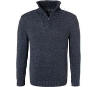RAGMAN Herren Tweed-Pullover mit Troyer 3XL, Dunkelblau-grau mouliniert-170