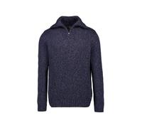 RAGMAN Herren Tweed-Pullover mit Troyer XXL, Dunkelblau-grau mouliniert-170