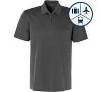 RAGMAN Zip-Polo Herren Regular Fit Kurzarm Baumwoll-Piqué grau, XXL