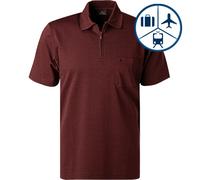 RAGMAN Zip-Polo Herren Regular Fit Kurzarm Baumwoll-Piqué rot, L