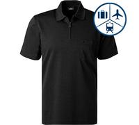 Größe M Ragman Herren Poloshirt Softknit mit Reißverschluss kurzarm schwarz 540392