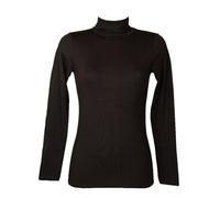 RAGNO Radsport-Rollkragenpullover für Damen, warmes und weiches Langarm-Shirt aus Öko-Viskose Artikel D794AK Öko-Viskose, 020 Nero, 4 - Quarta