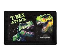 Ragusa-Trade Dinosaurier Dino Tyranussaurus Rex T-Rex Geldbeutel Portemonnaie Geldbörse, schwarz/grün, 12 x 8 x 1 cm