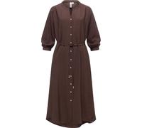 Blusenkleid RAGWEAR "Trea Dress", Damen, Gr. M (38), Normalgrößen, 3/4 Arm, braun (dunkelbraun), Material: 85% Viskose, 15% Polyamid, tailliert ca. Mitte Wade, Rundhals, Ärmel mit Ärmelschlitz normale