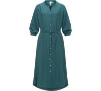 Blusenkleid RAGWEAR "Trea Dress", Damen, Gr. XS (34), Normalgrößen, 3/4 Arm, grün (dunkelgrün), Material: 85% Viskose, 15% Polyamid, tailliert ca. Mitte Wade, Rundhals, Ärmel mit Ärmelschlitz normaler