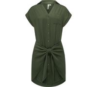 Ragwear Damen Kurzarm Sommerkleid kurzes Blusenkleid mit Taillenband und Brusttasche Bahaya YOUMODO Dark Olive Gr. L