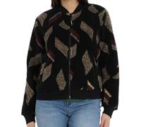 Fleecejacke RAGWEAR "CAIRRO PRINT", Damen, Gr. S, schwarz, Fleece, Obermaterial: 100% Polyester, gemustert, Basic hüftlang, Rundhals, Jacken Fleecejacke (14293062-S) schwarz
