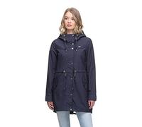 Ragwear CANNY Damen Frauen Parka,Mantel,Übergangsmantel mit Kapuze,Herbstmantel,wasserabweisend,Blau,M