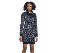 Ragwear Chloe Dress Damen Frauen Langarmkleid,Kleid,Freizeitkleid,Sweatkleid,Sweatshirt-Kleid,Winterkleid,Stehkragen,Schwarz,L