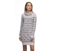 Ragwear Chloe Dress Damen Frauen Langarmkleid,Kleid,Freizeitkleid,Sweatkleid,Sweatshirt-Kleid,Winterkleid,Stehkragen,Grau,L