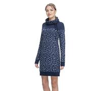 Ragwear Chloe Dress Damen Frauen Langarmkleid,Kleid,Freizeitkleid,Sweatkleid,Sweatshirt-Kleid,Winterkleid,Stehkragen,Blau,XS