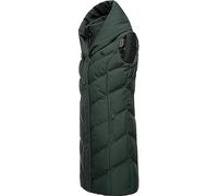 Ragwear Damen ärmellose Lange Outdoorweste warme wasserdichte Winterjacke mit Kapuze Natalka Vest Dark Green23 Gr. 4XL