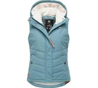 Ragwear Damen ärmellose Outdoorweste warme Winterjacke wasserdicht mit abnehmbarer Kapuze Hesty Intl Stone Blue25 Gr. XL