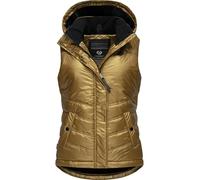 Ragwear Damen ärmellose Shiny Outdoorweste warme wasserdichte Winterjacke mit Abnehmbarer Kapuze Hesty Bling YOUMODO Inca Gold Gr. M