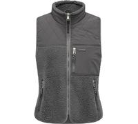 Ragwear Damen ärmellose Weste warme Plüschweste aus Materialmix mit kuscheligem Teddy-Fleece Junkin Bonded Stone Grey Gr. XL