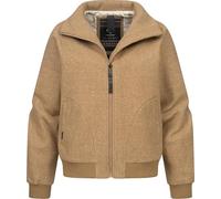 Ragwear Damen angesagte Oversized Übergangsjacke in Woll-Optik Kurze Outdoorjacke Toscia Brown Sugar Gr. XL